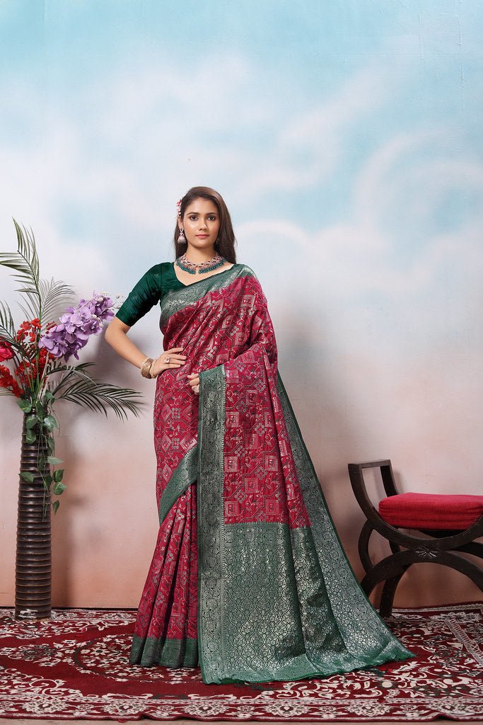 Kanjiwaram Silk Saree With Rich Pallu Designer Sari With Blouse