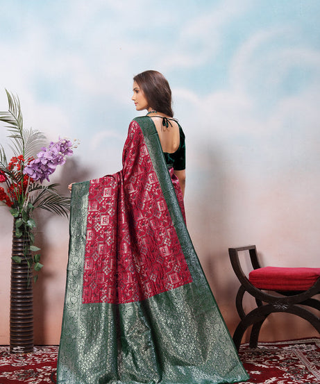 Kanjiwaram Silk Saree With Rich Pallu Designer Sari With Blouse