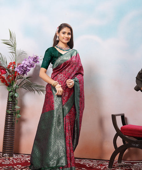 Kanjiwaram Silk Saree With Rich Pallu Designer Sari With Blouse
