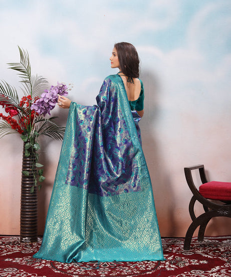 Kanjiwaram Silk Saree With Rich Pallu Designer Sari With Blouse