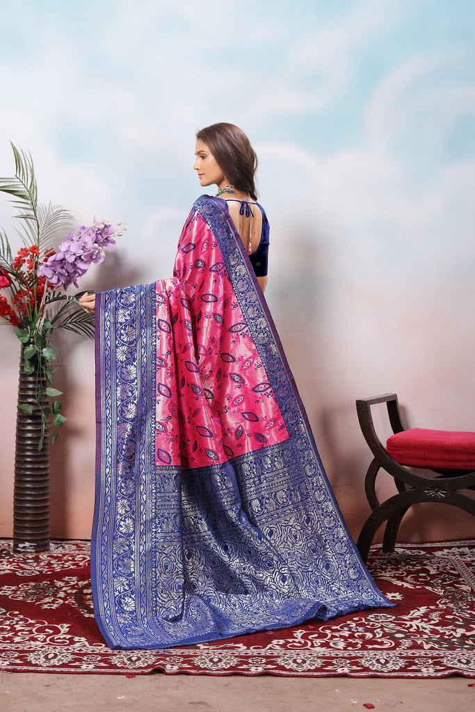 Kanjiwaram Silk Saree With Rich Pallu Designer Sari With Blouse