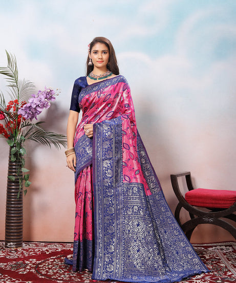 Kanjiwaram Silk Saree With Rich Pallu Designer Sari With Blouse