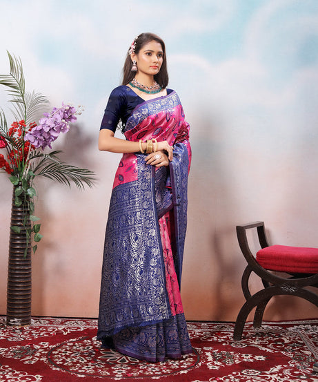 Kanjiwaram Silk Saree With Rich Pallu Designer Sari With Blouse