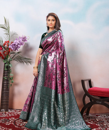 Kanjiwaram Silk Saree With Rich Pallu Designer Sari With Blouse