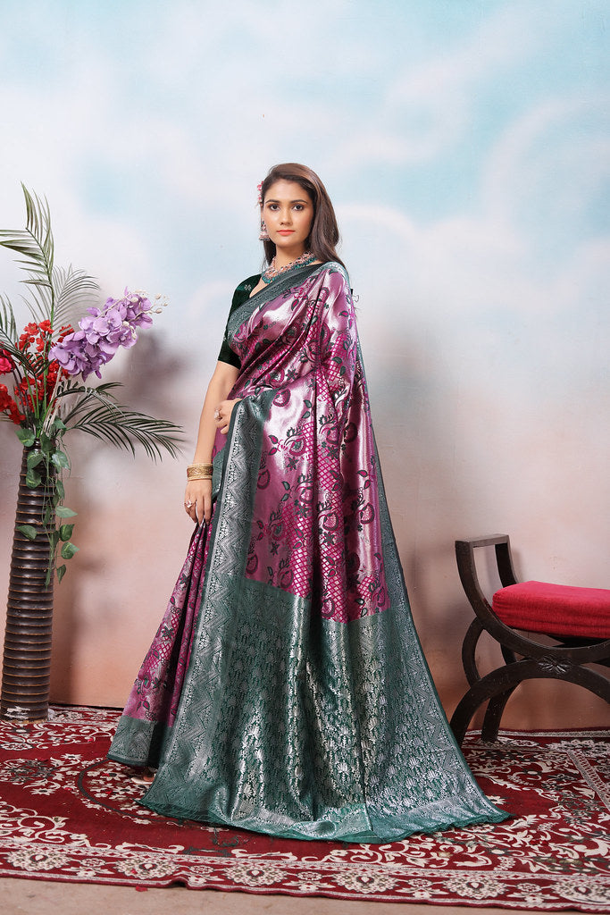 Kanjiwaram Silk Saree With Rich Pallu Designer Sari With Blouse