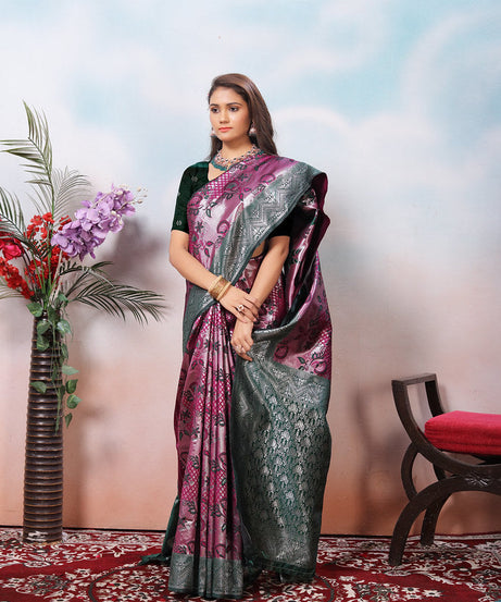 Kanjiwaram Silk Saree With Rich Pallu Designer Sari With Blouse