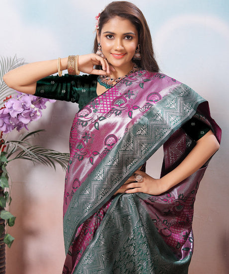 Kanjiwaram Silk Saree With Rich Pallu Designer Sari With Blouse