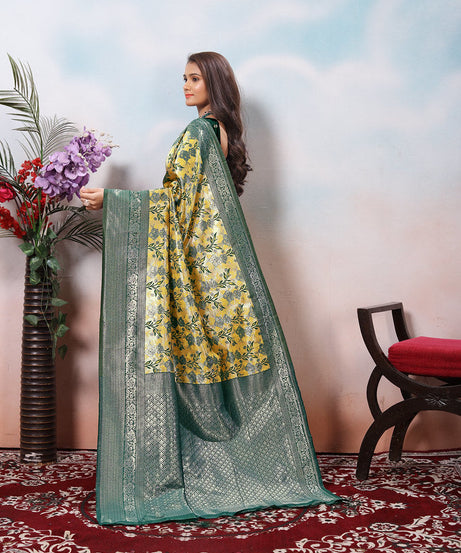 Kanjiwaram Silk Saree With Rich Pallu Designer Sari With Blouse