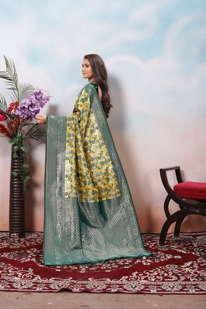 Kanjiwaram Silk Saree With Rich Pallu Designer Sari With Blouse