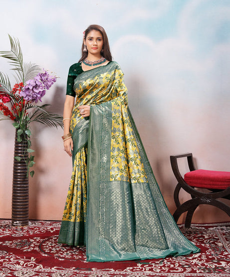 Kanjiwaram Silk Saree With Rich Pallu Designer Sari With Blouse