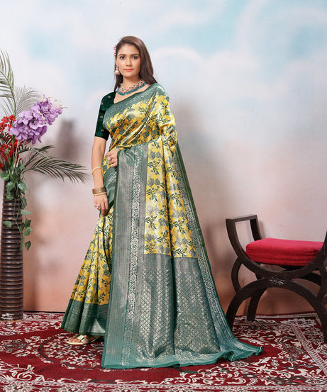 Kanjiwaram Silk Saree With Rich Pallu Designer Sari With Blouse