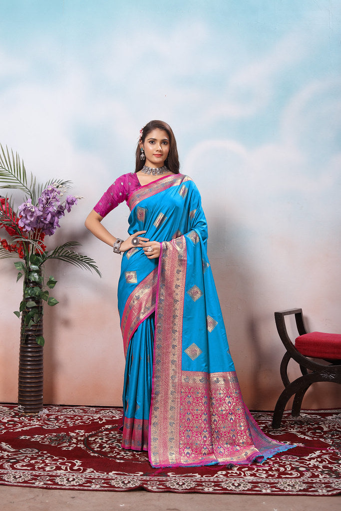Traditional Wear Beautifull Soft Silk Saree, Wedding Wear Sari With Blouse