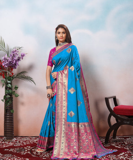 Traditional Wear Beautifull Soft Silk Saree, Wedding Wear Sari With Blouse