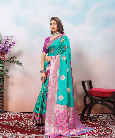 Traditional Wear Beautifull Soft Silk Saree, Wedding Wear Sari With Blouse