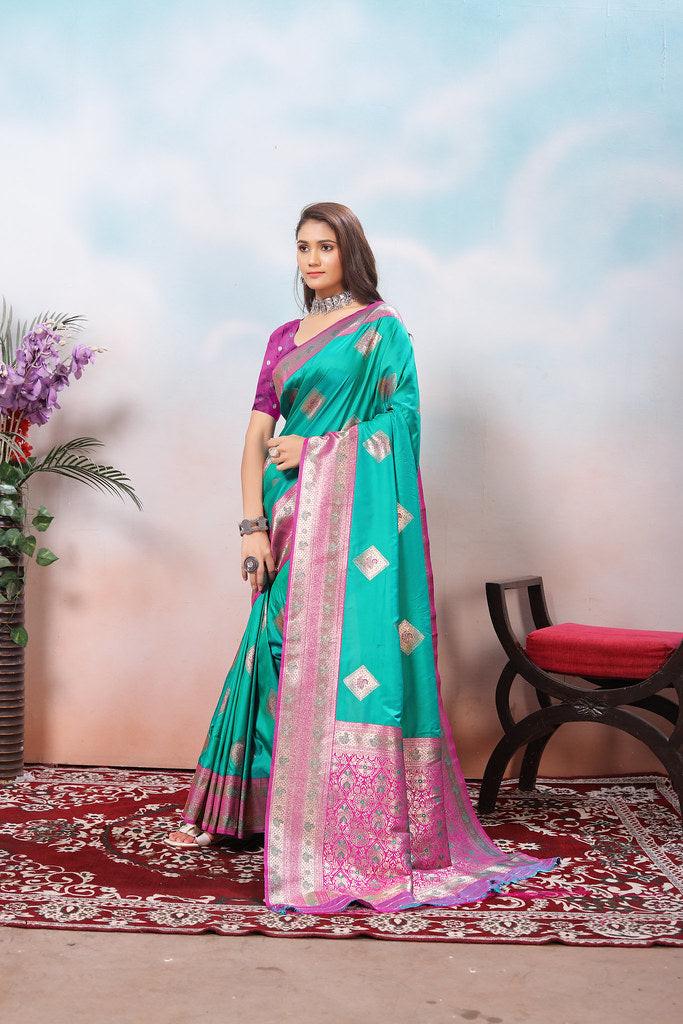 Traditional Wear Beautifull Soft Silk Saree, Wedding Wear Sari With Blouse