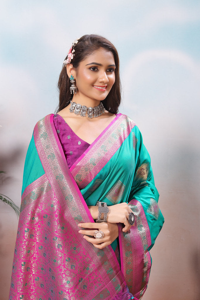 Traditional Wear Beautifull Soft Silk Saree, Wedding Wear Sari With Blouse