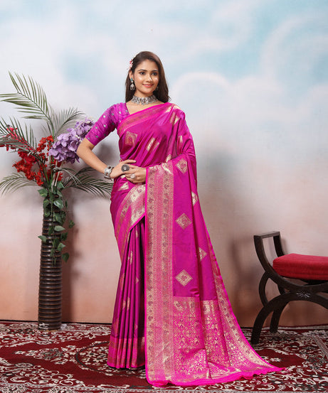 Traditional Wear Beautifull Soft Silk Saree, Wedding Wear Sari With Blouse