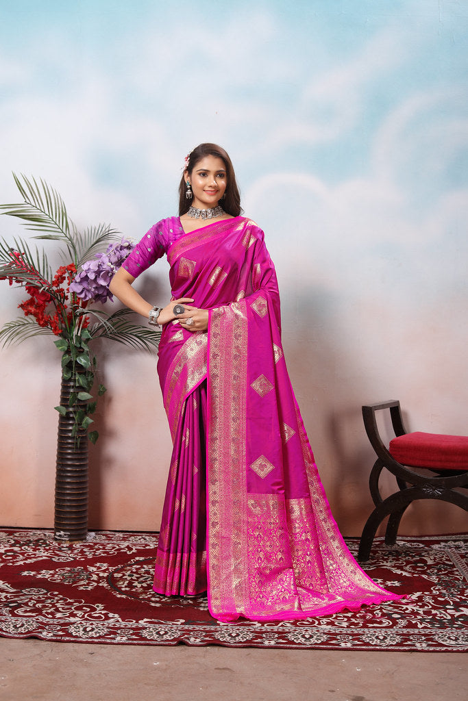 Traditional Wear Beautifull Soft Silk Saree, Wedding Wear Sari With Blouse