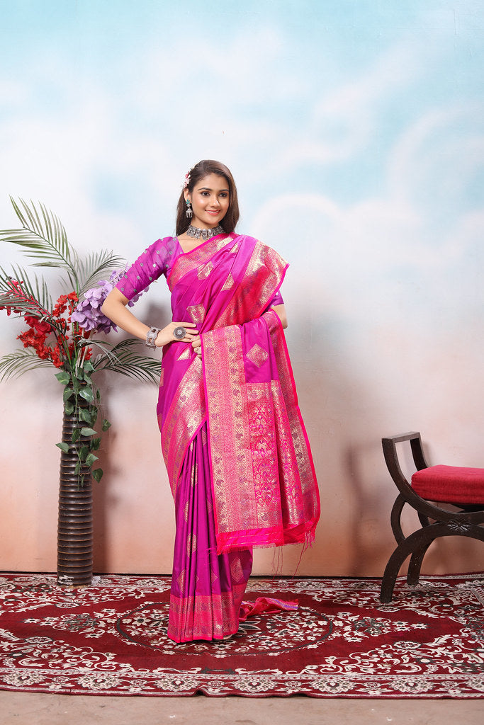 Traditional Wear Beautifull Soft Silk Saree, Wedding Wear Sari With Blouse