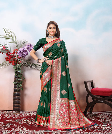 Traditional Wear Beautifull Soft Silk Saree, Wedding Wear Sari With Blouse