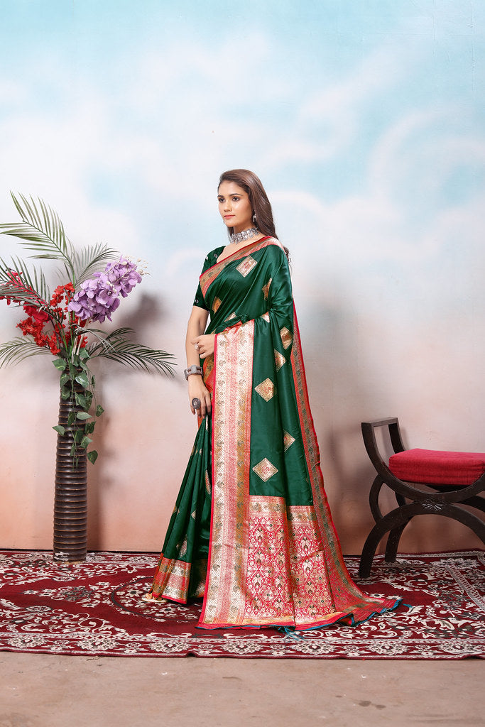 Traditional Wear Beautifull Soft Silk Saree, Wedding Wear Sari With Blouse