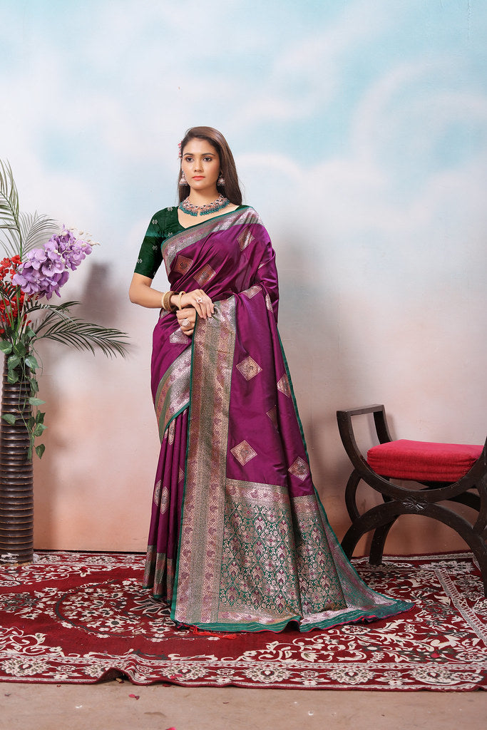 Traditional Wear Beautifull Soft Silk Saree, Wedding Wear Sari With Blouse