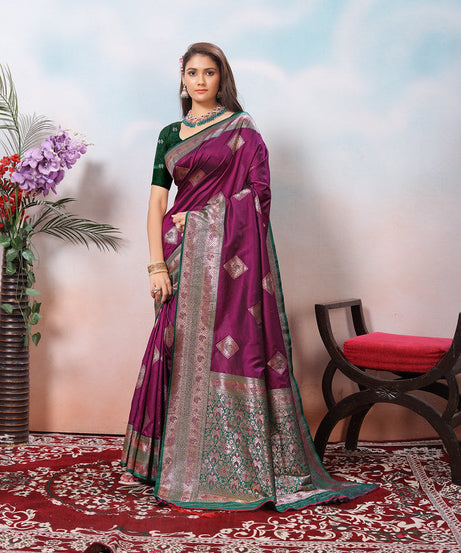 Traditional Wear Beautifull Soft Silk Saree, Wedding Wear Sari With Blouse