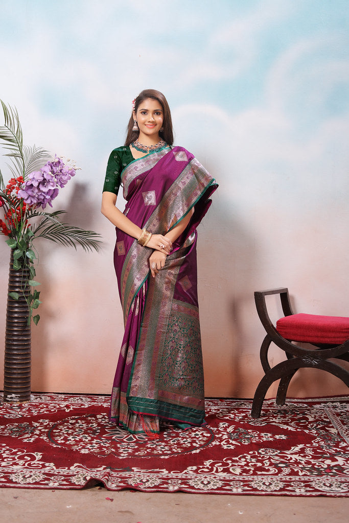 Traditional Wear Beautifull Soft Silk Saree, Wedding Wear Sari With Blouse