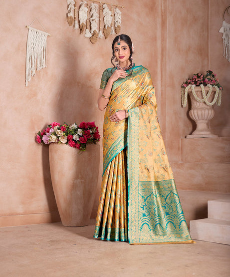 Pure Tissue Trditional Wear Sari , Wedding Festival Saree With Blouse