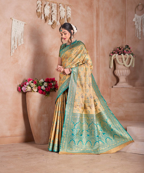 Pure Tissue Trditional Wear Sari , Wedding Festival Saree With Blouse