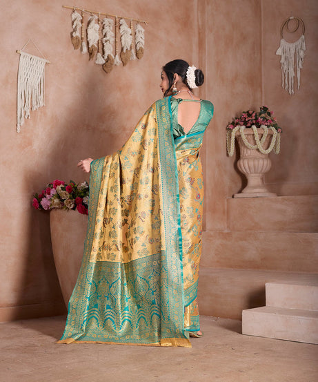 Pure Tissue Trditional Wear Sari , Wedding Festival Saree With Blouse