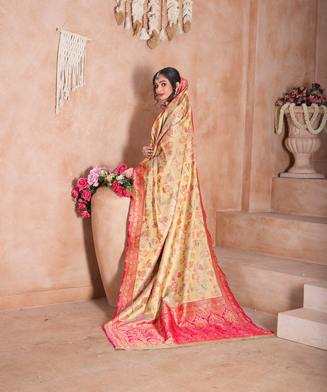 Pure Tissue Trditional Wear Sari , Wedding Festival Saree With Blouse