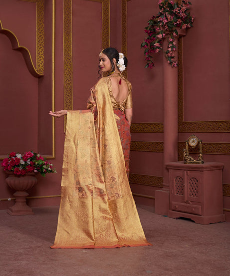 Traditional Pure Tissue Saree, Festival Designer Printed Saree With Blouse