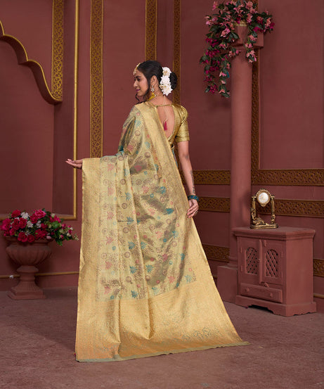 Traditional Pure Tissue Saree, Festival Designer Printed Saree With Blouse