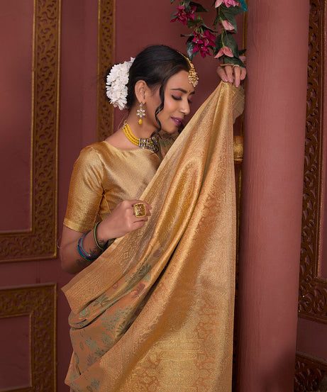 Traditional Pure Tissue Saree, Festival Designer Printed Saree With Blouse