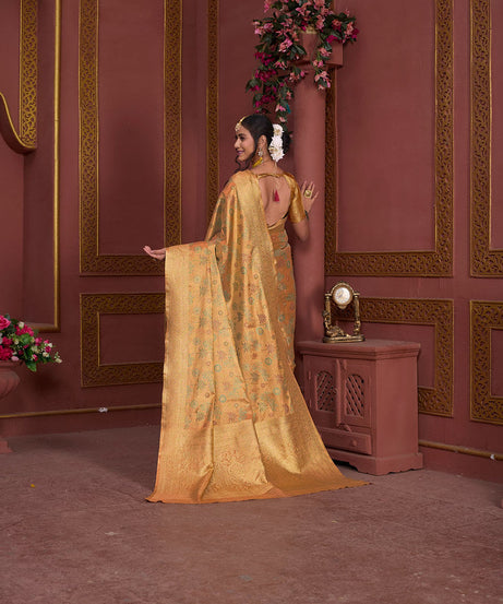 Traditional Pure Tissue Saree, Festival Designer Printed Saree With Blouse