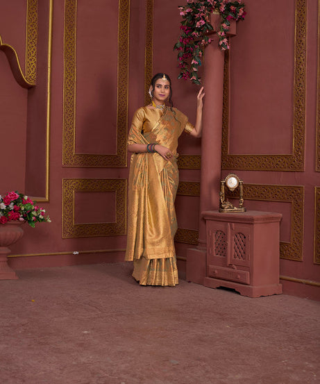 Traditional Pure Tissue Saree, Festival Designer Printed Saree With Blouse