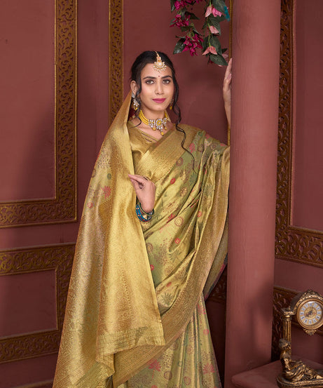 Traditional Pure Tissue Saree, Festival Designer Printed Saree With Blouse