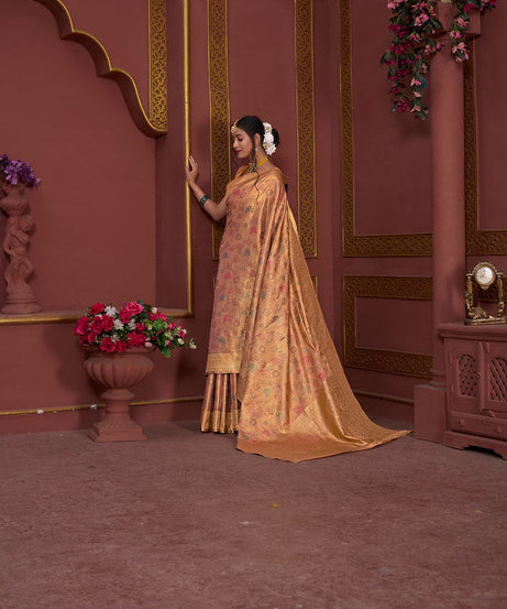 Traditional Pure Tissue Saree, Festival Designer Printed Saree With Blouse