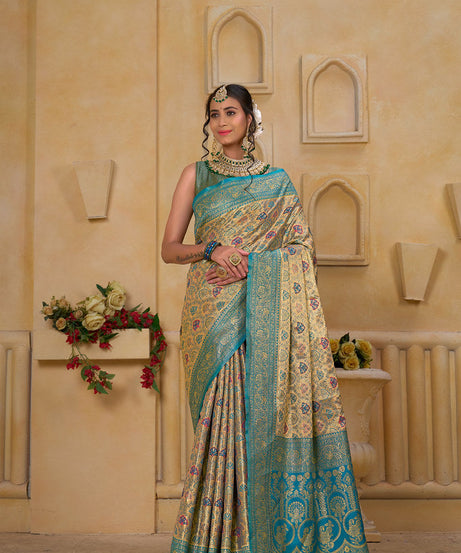 Traditional Wear Elegant Designer Saree, Pure Tissue Sari With Blosue
