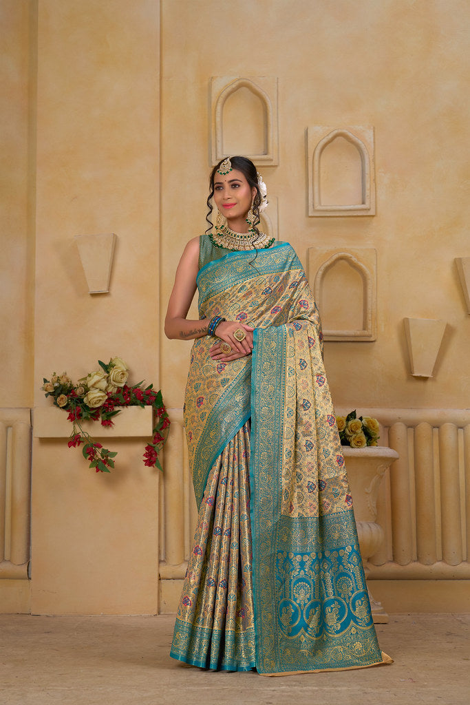 Traditional Wear Elegant Designer Saree, Pure Tissue Sari With Blosue