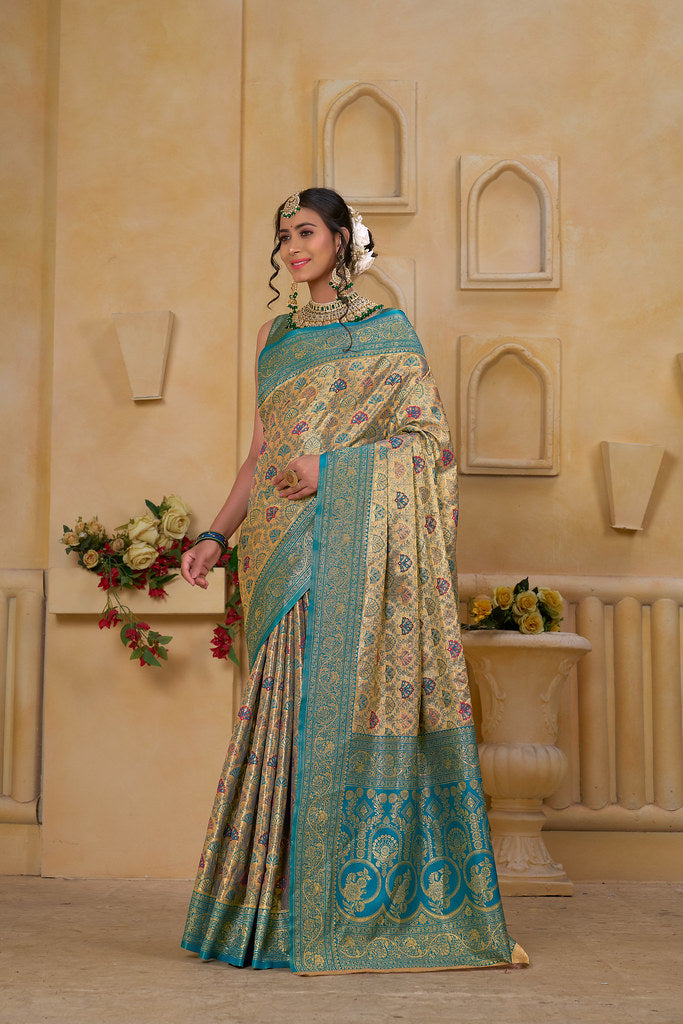 Traditional Wear Elegant Designer Saree, Pure Tissue Sari With Blosue