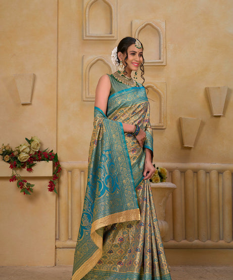 Traditional Wear Elegant Designer Saree, Pure Tissue Sari With Blosue