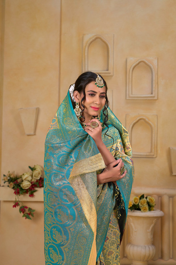 Traditional Wear Elegant Designer Saree, Pure Tissue Sari With Blosue