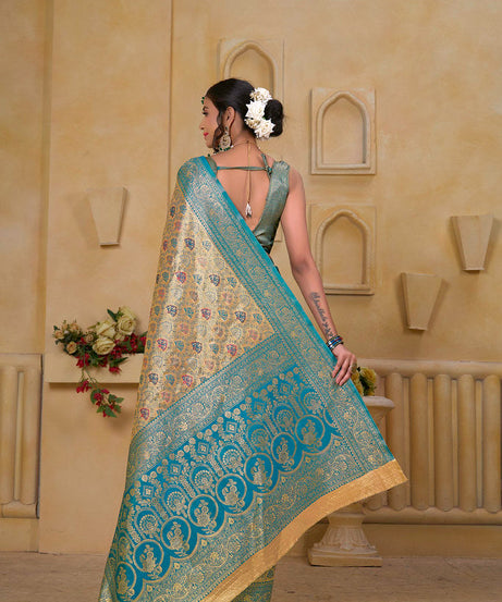 Traditional Wear Elegant Designer Saree, Pure Tissue Sari With Blosue