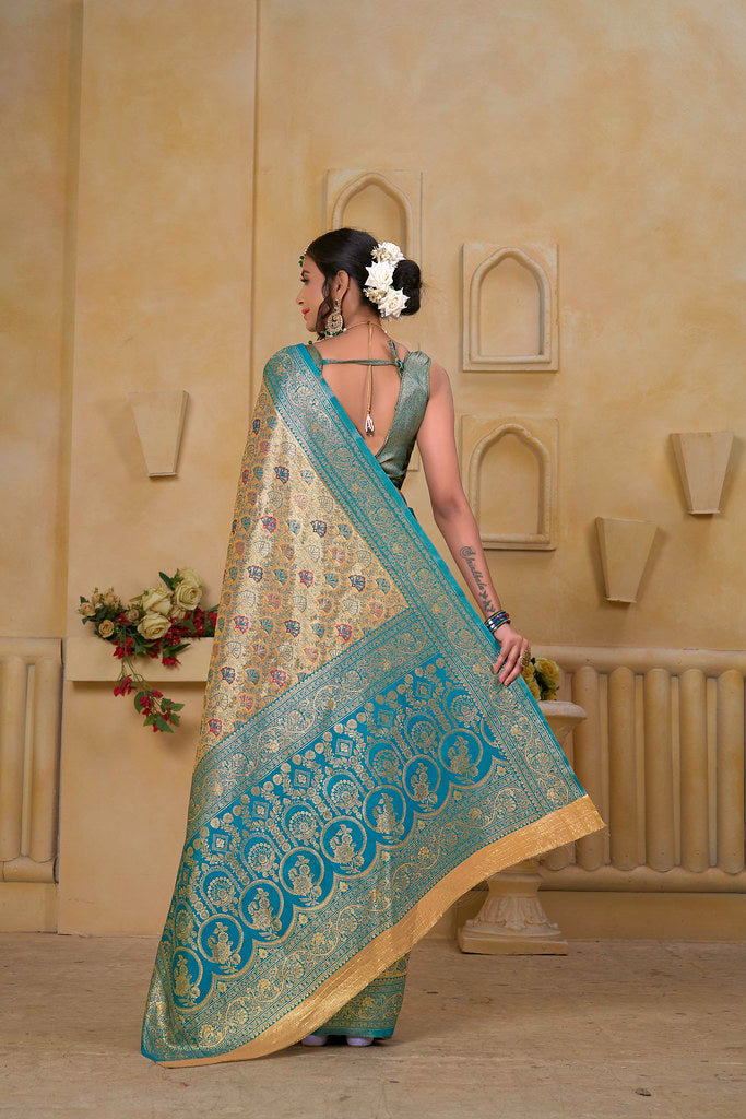 Traditional Wear Elegant Designer Saree, Pure Tissue Sari With Blosue