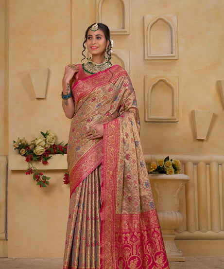 Traditional Wear Elegant Designer Saree, Pure Tissue Sari With Blosue