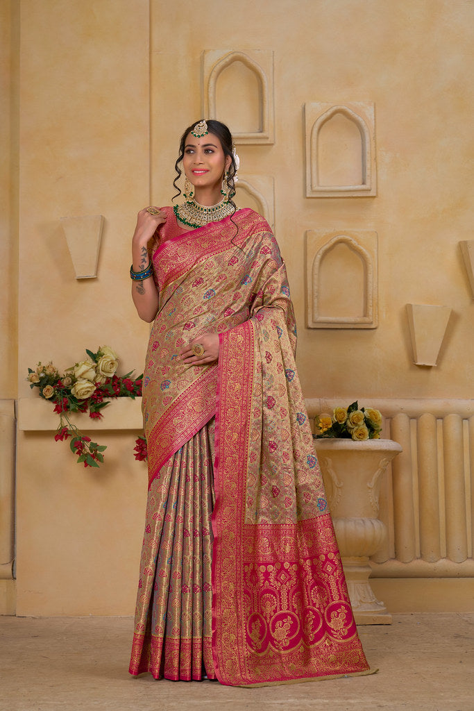 Traditional Wear Elegant Designer Saree, Pure Tissue Sari With Blosue