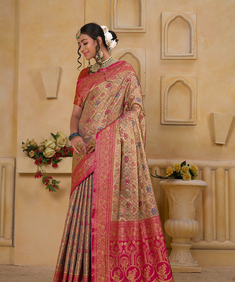 Traditional Wear Elegant Designer Saree, Pure Tissue Sari With Blosue