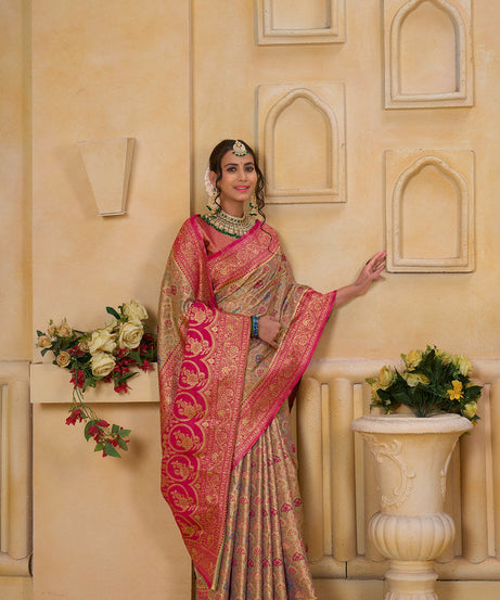 Traditional Wear Elegant Designer Saree, Pure Tissue Sari With Blosue